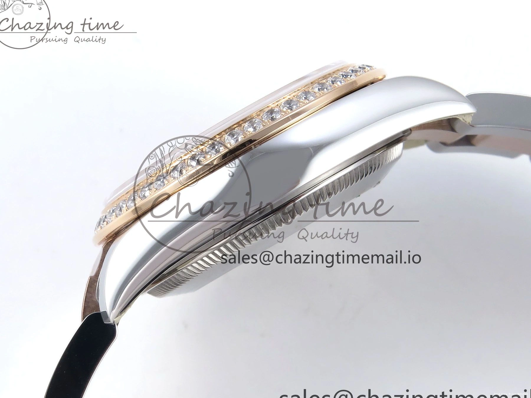 AAA Replica Watches 31 Oyster Dial 904L ETA Diamonds Bezel on RG WrinkleFree Best Diamonds Bracelet DateJust 278381RBR 373 Brown Steel ARF 1:1 SS Edition 1225